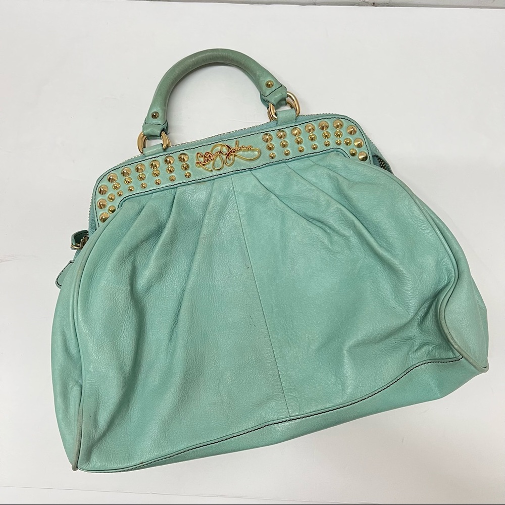 Betsey Johnson Turquoise Leather Handbag with Studs